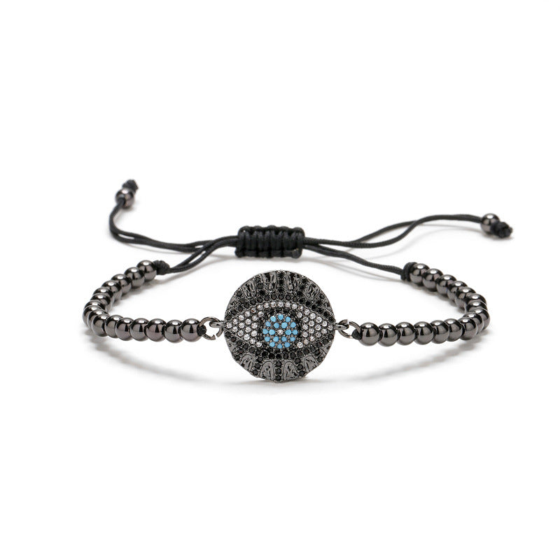 Pulsera de cobre de forma geométrica de ojo demonio al por mayor